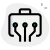 Integrated Technology suitcase isolated on a white background icon