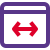 Horizontal arrows in both the directions on a web browser icon