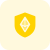 Ethereum protection shield logo isolated on a white background icon