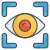 círculo de design de contorno preenchido com serviço digital externo-Eye-Scan icon