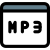 Music library of mp3 collection on web portal icon