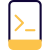 Mini programming software on a portable device like smartphone icon