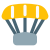 Parachute for the skydiving sports in TV icon