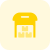 Airport warehouse with delivery boxes storage facility icon