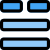 Double content bottom horizontal bars with split screen icon