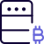 Bitcoin cryptocurrency blockchain server isolated on white background icon