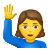 donna con la mano alzata icon