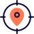 Position a loction target isolated on a white background icon