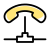 Landline phone network with multiple merge line icon