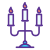 Candelabro de três velas de luz icon