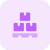 Series of boxes on pallet box support icon