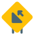 High slope road ahead for the road signal icon