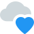 Favorite cloud location for storage with heart shape icon