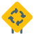 Roundabout of an inner intersection traffic sign board icon