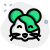 Happy smiling hamster face with eyes closed emoticon icon