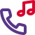 Music play on modern cell phone device icon