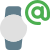 Reading email on smartwatch with at sign icon
