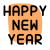 Happy new year text message for sharing icon