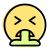 Sick, discomfort and vomiting emoji with eyes closed icon