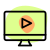Play web video online on desktop computer icon