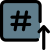 Social media hashtag with up arrow isolated on a white background icon