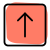 Upward navigation arrow direction isolated on white background icon