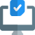Desktop computer for counting state election result icon