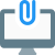 Paper clip resembling digital attachment on desktop computer icon