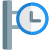 Large clock at airport with hour and minute hand icon