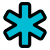 Asterisk key for computer keyboard layout function icon