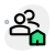 Group of employees living in a common shed house icon