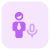 Audio played by businessman on a chat messenger icon