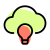 Bulb with cloud concept of online storage management icon