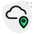 Location saved under cloud server isolated on white background icon