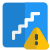 Emergency stairs access with exclamation logotype icon