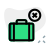 Woman traveling alone with her own luggage bag icon