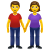 Женщина и мужчина держатся за руки icon