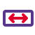 Horizontal arrows in both directional on a road signal icon