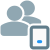 Multiple user using web messenger on a smartphone icon