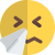 Ill face emoji sneezing with handkerchief, cold symptoms icon
