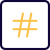 Social media hashtag with arrow isolated on a white background icon