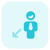 Businessman moving in direction south west direction icon