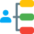Businessman vertical hierarchy layout flow chart diagram icon