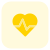 Cardiology department in the hospital with a heart and an oscillating wave logotype icon