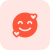 Happy hearts emoticon with smiley facial expression icon