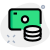 Financial earning and money saving funds collection icon