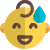 Grinning with sweat drop on face baby icon