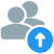 Uploading a document or file on a group with up arrow icon