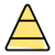 Pyramid graph isolated on a white background icon