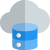 Database server with cloud storage online layout icon